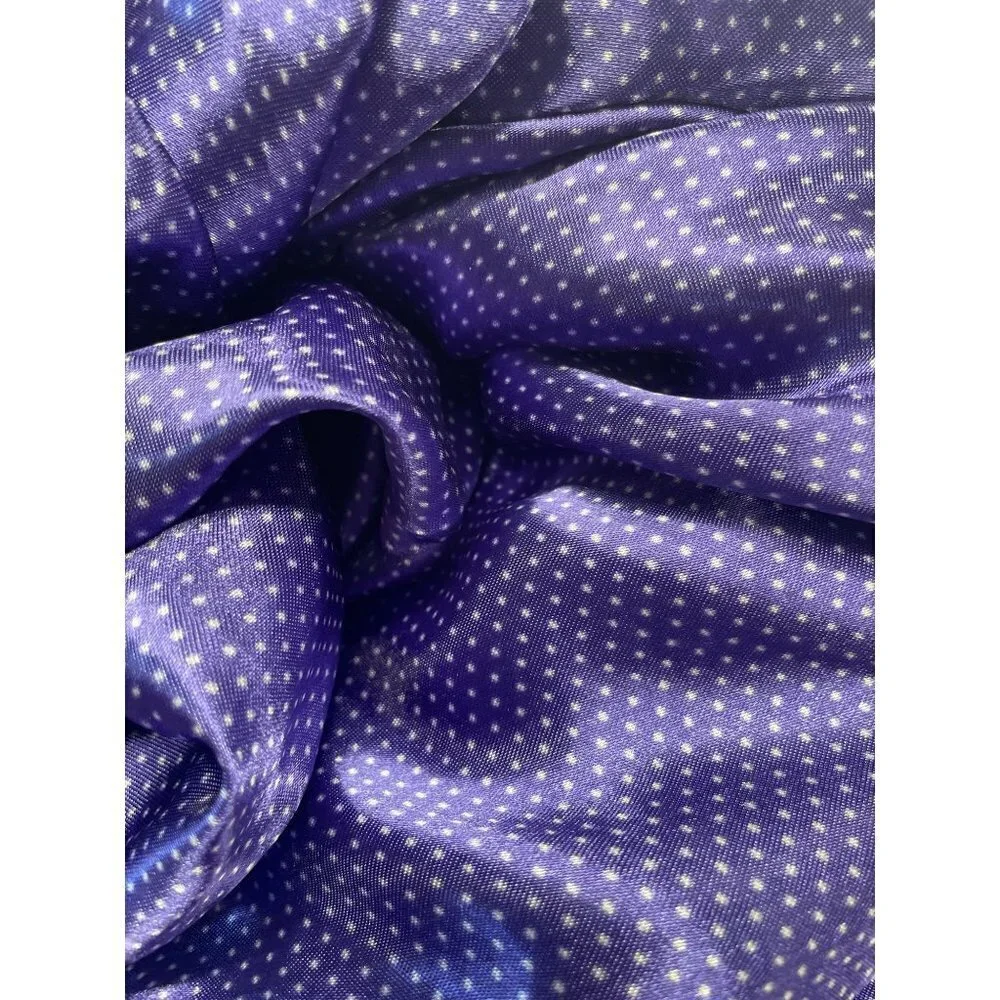 Fabric Purple White Dot Silky 40